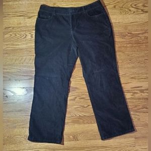 Talbots Petites Corduroy Pants Five Pocket Black Size 16.